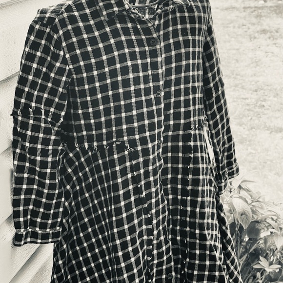 Zara girls plaid flannel shirt dress - Picture 2 of 7